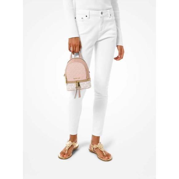 NEW MICHAEL KORS rhea zip small studded backpack in ballet - Picture 3 of 3